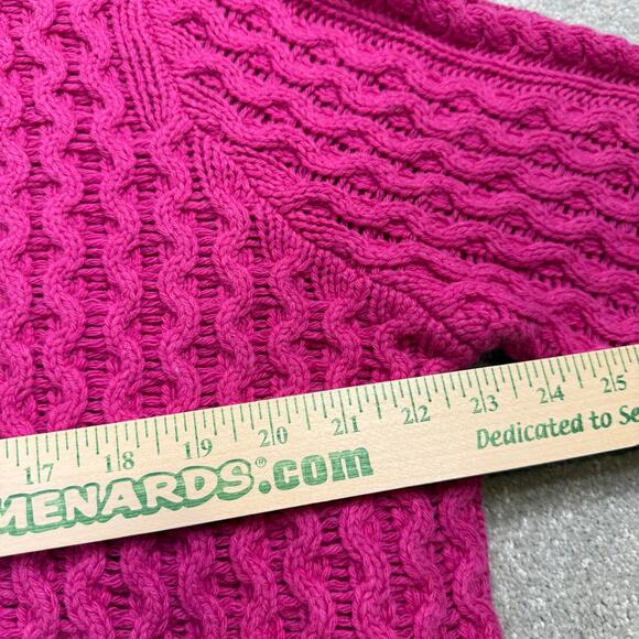 360 Cashmere NWT Anna Sweater Cable Knit Chunky Wool Blend Magenta Pink Sz Sml - Picture 13 of 14